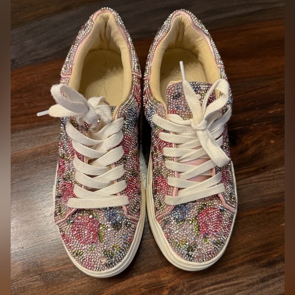 Betsey Johnson Shoes - Betsey Johnson Sidny Floral Multi-Colored Rhinestone Platform Sneaker